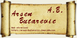 Arsen Butarević vizit kartica